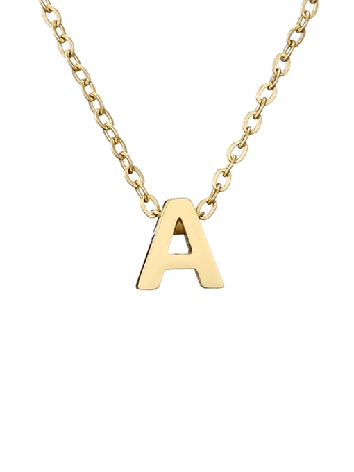 A 14K Gold Titanium Letter Minimalist Initials Pendant Necklace