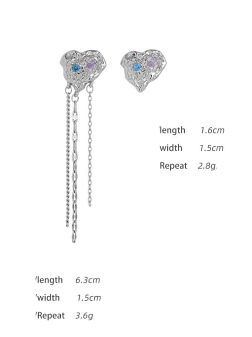 TINGS Brass Cubic Zirconia Hip Hop Heart Ring And Earring Set 3