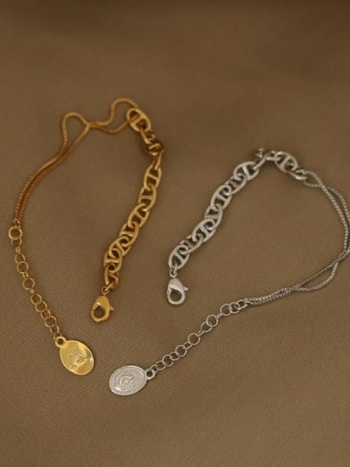 ACCA Brass Geometric Vintage Link Bracelet 0