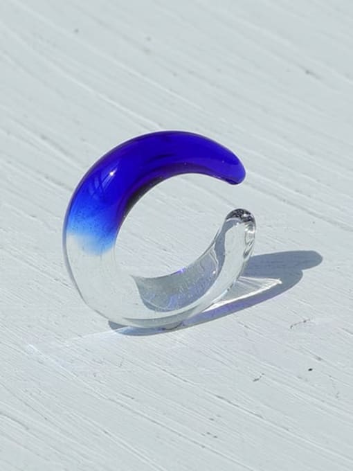 Five Color Hand Glass  Round Minimalist Glass Band Ring