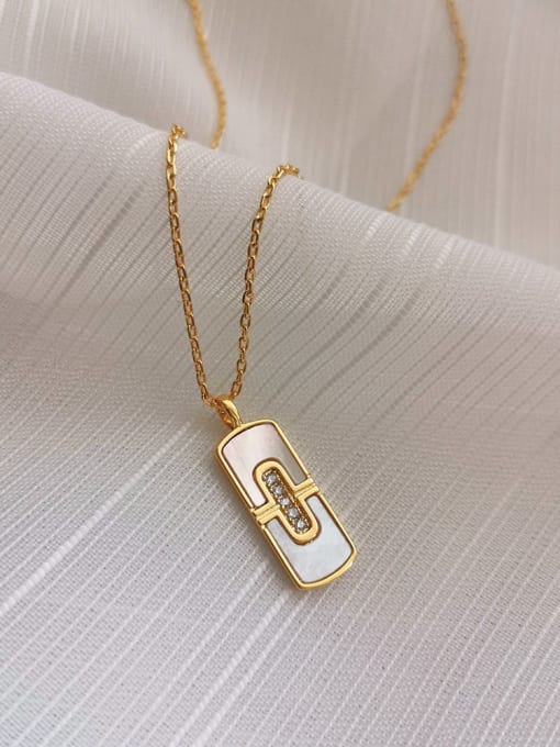 gold Copper Alloy Shell White Geometric Trend Trend Korean Fashion Necklace