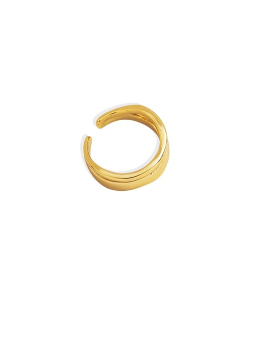 14k Gold Brass Geometric  Irregular Vintage Stackable Fashion Ring