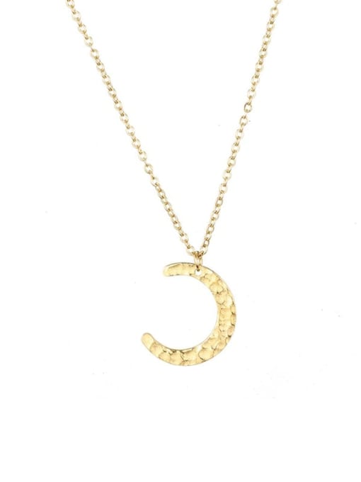 golden Stainless steel Moon Minimalist Necklace
