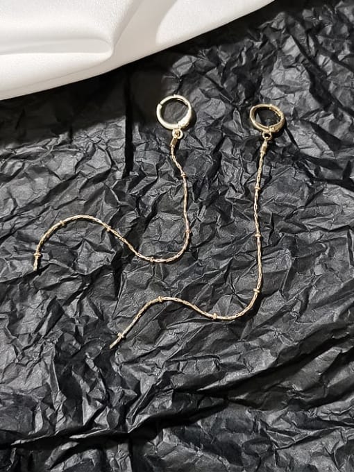 HYACINTH Copper Tassel Minimalist Threader Trend Korean Fashion Earring 2