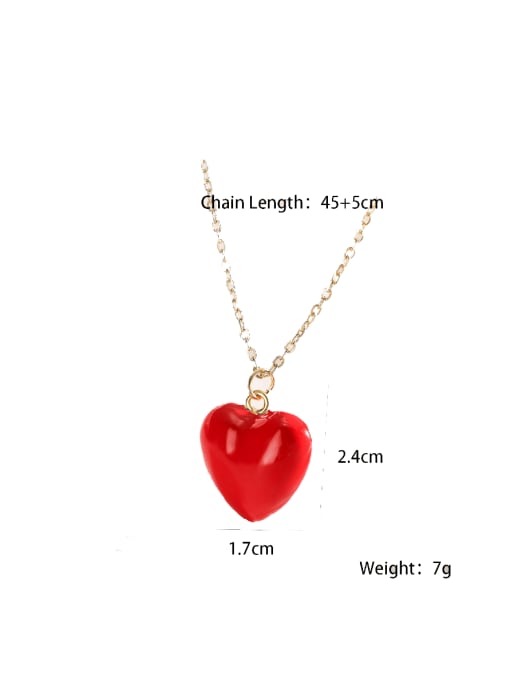 24877 Brass Enamel Heart Minimalist Necklace