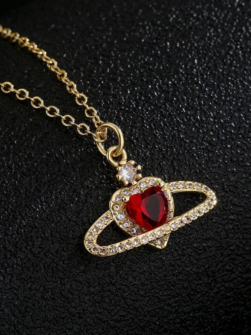 AOG Brass Cubic Zirconia Heart Vintage Necklace 2