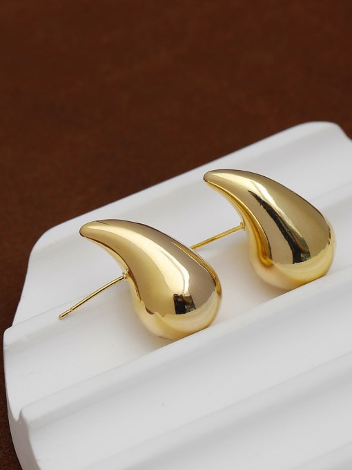 18k gold Brass Water Drop Trend Stud Earring