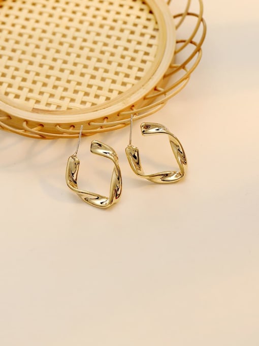 HYACINTH Copper Geometric Minimalist Stud Trend Korean Fashion Earring 3