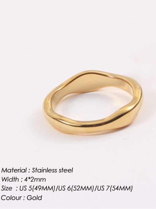 4MM Gold FB36672 Stainless steel Geometric Minimalist Stackable Ring