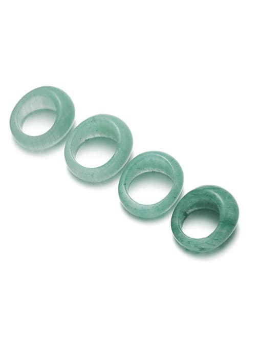 Five Color Jade Geometric Minimalist Band Ring 0