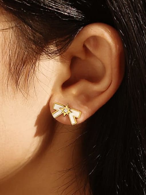 ACCA Brass Shell Bowknot Minimalist Stud Earring 1