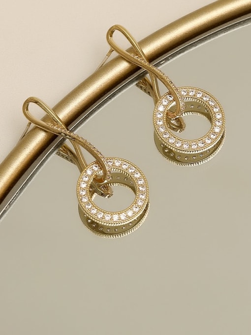 HYACINTH Brass Cubic Zirconia Geometric Minimalist Drop Trend Korean Fashion Earring 0