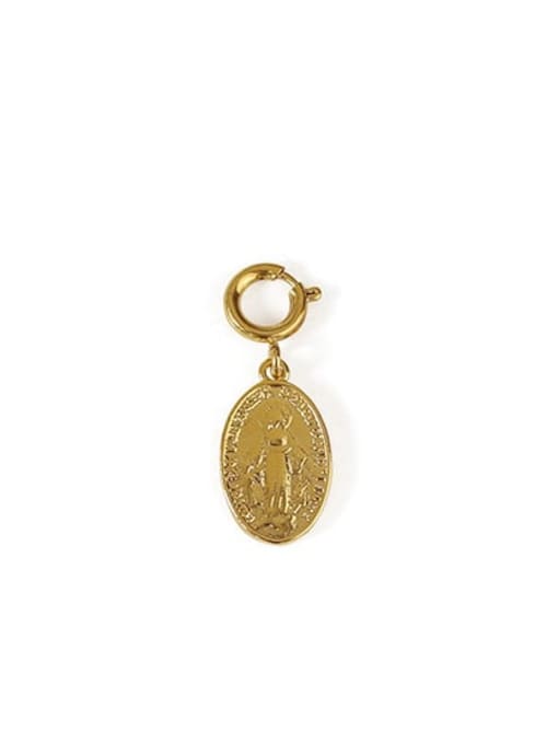 Oval Pendant Brass Imitation Pearl Geometric Vintage Necklace