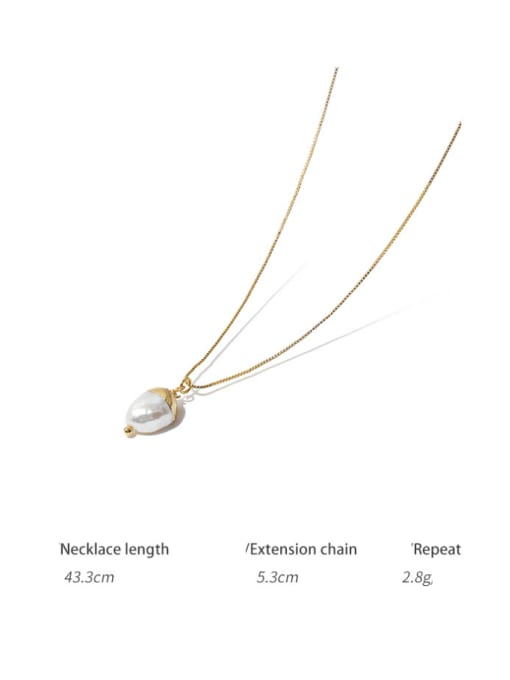 TINGS Brass Freshwater Pearl Geometric Minimalist Necklace 3