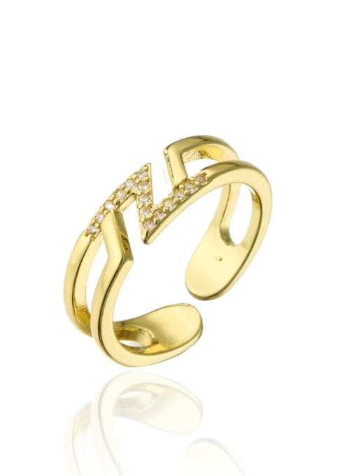 10826 Brass Cubic Zirconia Geometric Vintage Stackable Ring
