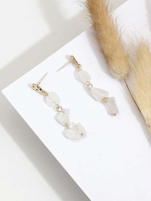Clear Imitate crystal Copper Crystal Irregular Dainty Drop Trend Korean Fashion Earring