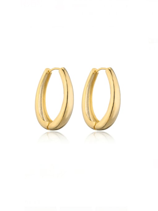 AOG Brass Geometric Minimalist Huggie Earring