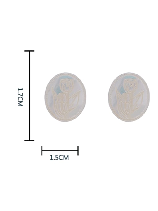 HYACINTH Brass Shell Geometric Minimalist Stud Earring 3