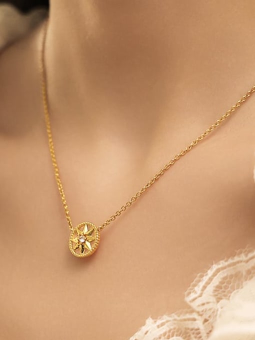 Five Color Brass Cubic Zirconia Star Minimalist Necklace 1