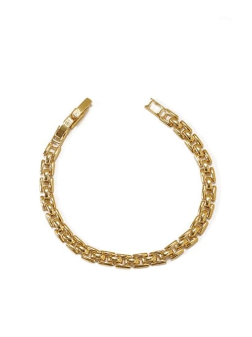 Gold Bracelet (without extension chain) Brass Irregular Vintage Link Necklace