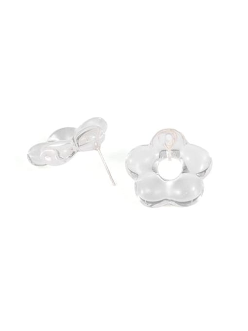 Five Color Hand Glass  Flower Minimalist Stud Earring 3