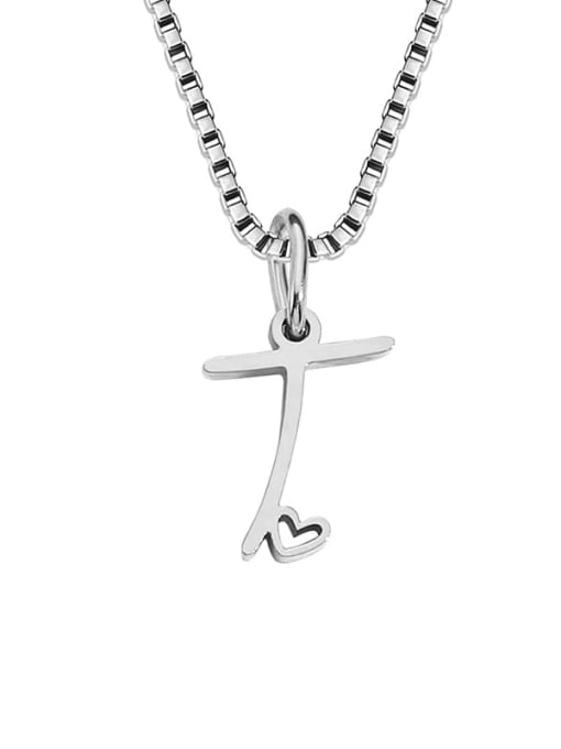 T stainless steel Stainless steel Letter Minimalist Necklace
