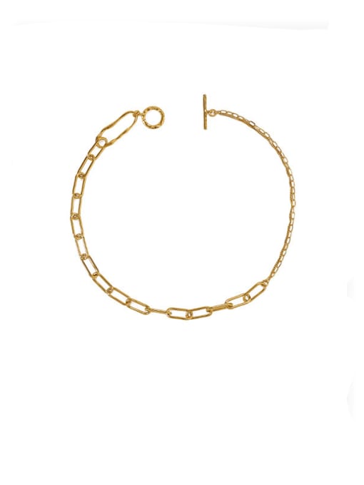 golden Brass Hollow Geometric chain Vintage Necklace
