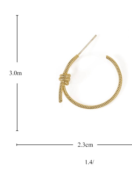 ACCA Brass Geometric Vintage Hoop Earring 3