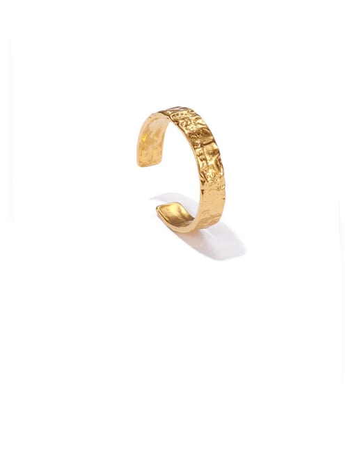Pleated ring Brass Geometric Minimalist Band Ring