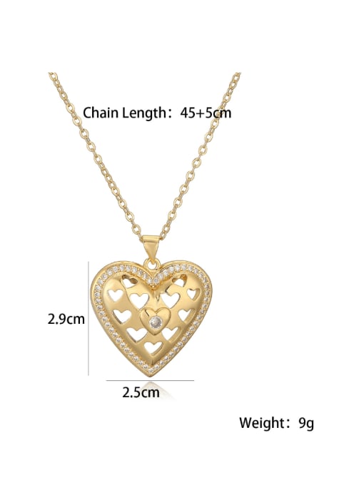 AOG Brass Cubic Zirconia Heart Trend Necklace 2