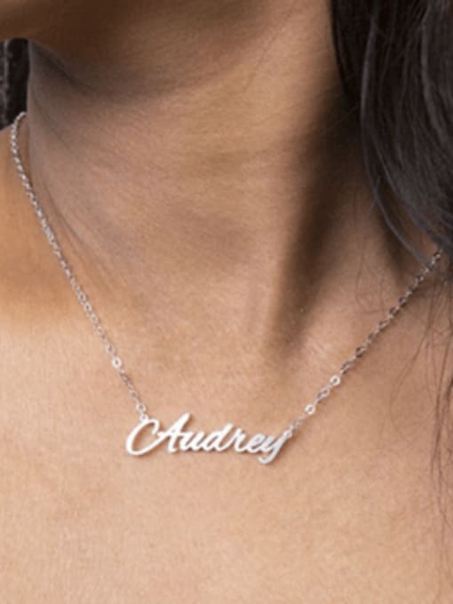 Desoto Stainless steel  Minimalist   Letter  Pendant Necklace 2
