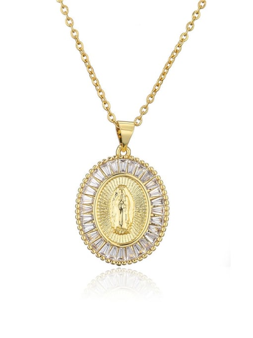 AOG Brass Cubic Zirconia Religious Vintage Regligious Necklace 0