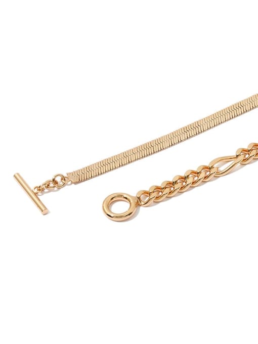 ACCA Brass Cubic Zirconia Vintage Snake Bone Chain Necklace 2
