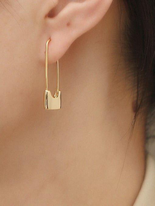 HYACINTH Brass Geometric Minimalist Hook Trend Korean Fashion Earring 1