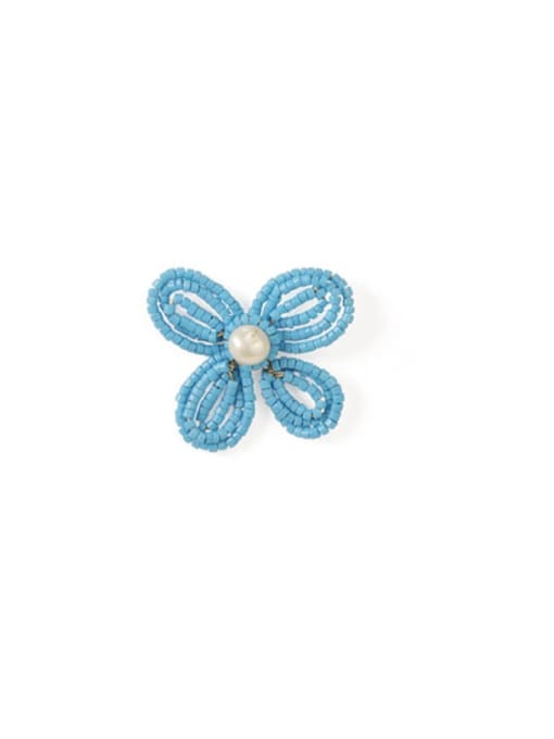 Sky Blue Earrings Alloy Enamel Flower Minimalist Stud Earring