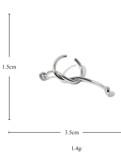 Five Color Brass  Minimalist Line  Cross-knotted ear clips  Single Earring 3
