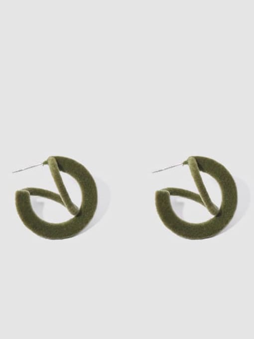 Green C-shape Alloy Geometric Minimalist Stud Earring