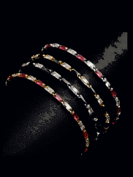 AOG Brass Cubic Zirconia Geometric Minimalist Bracelet