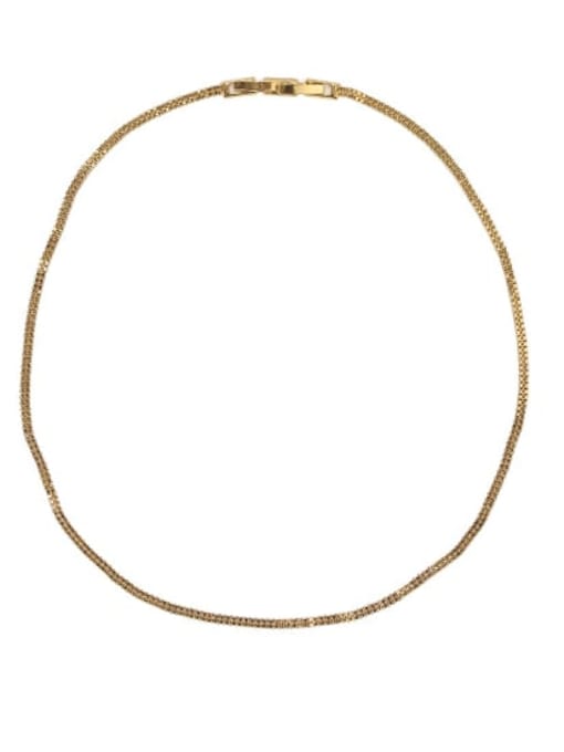 Gold narrow Necklace Brass Geometric chain Vintage Necklace