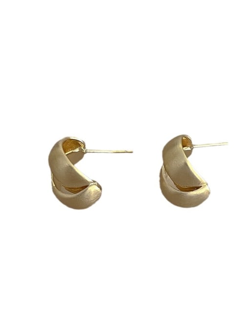 ZRUI Brass Geometric Hip Hop Stud Earring 3