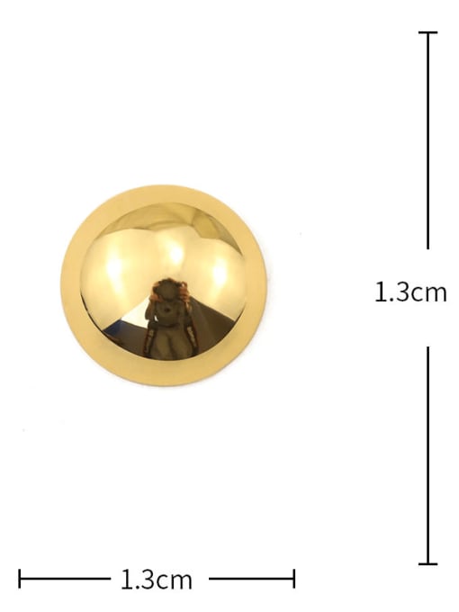 Large water plating Brass Smooth Round Minimalist Stud Earring
