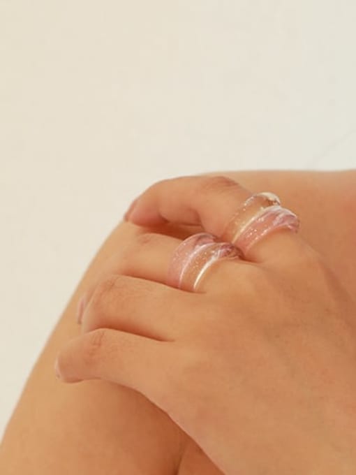 Five Color Hand Glass Clear Geometric Minimalist Band Ring 1