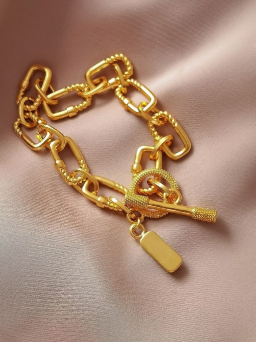 HYACINTH Brass Hollow Geometric  China Vintage Link Bracelet 3