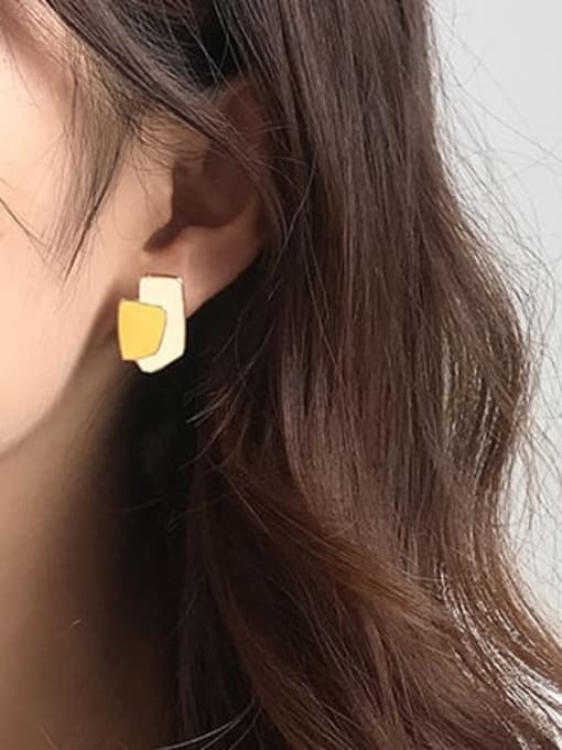 Five Color Alloy Enamel Round Cute Stud Earring 3