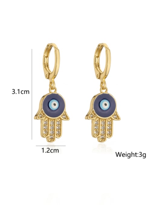 AOG Brass Cubic Zirconia Palm Vintage Earring 2