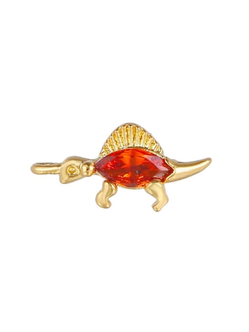Bright red (gold) Brass Cubic Zirconia Multi Color Small animals Cute Diy  Charms