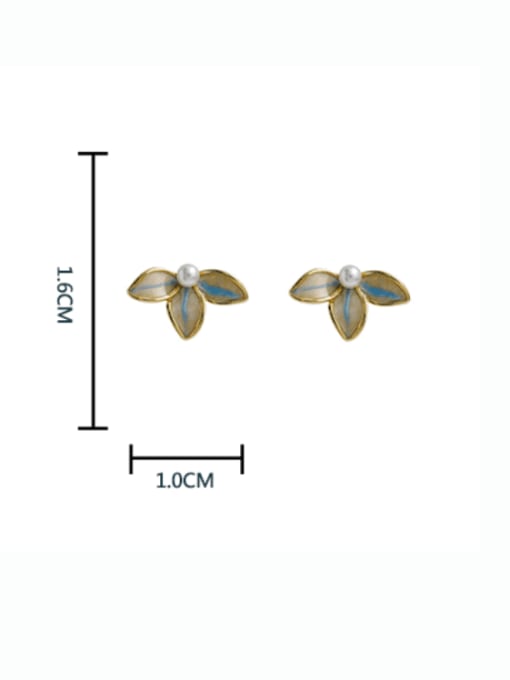 HYACINTH Brass Enamel Leaf Minimalist Clip Earring 2
