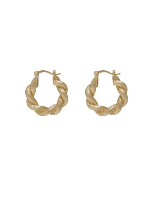 Nostalgic Gold Brass Geometric Minimalist Hoop Earring