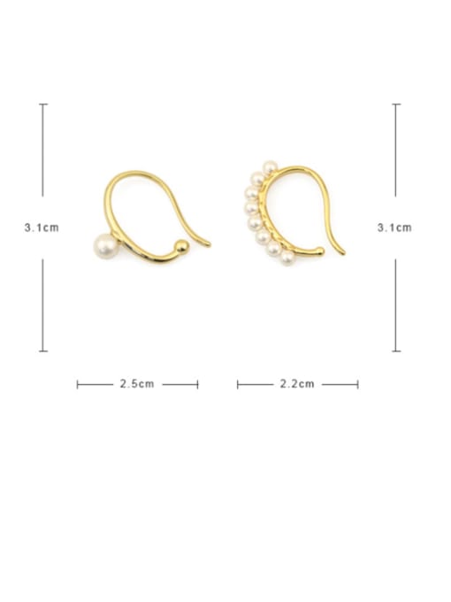 ACCA Brass Imitation Pearl Geometric Vintage Single Earring 4