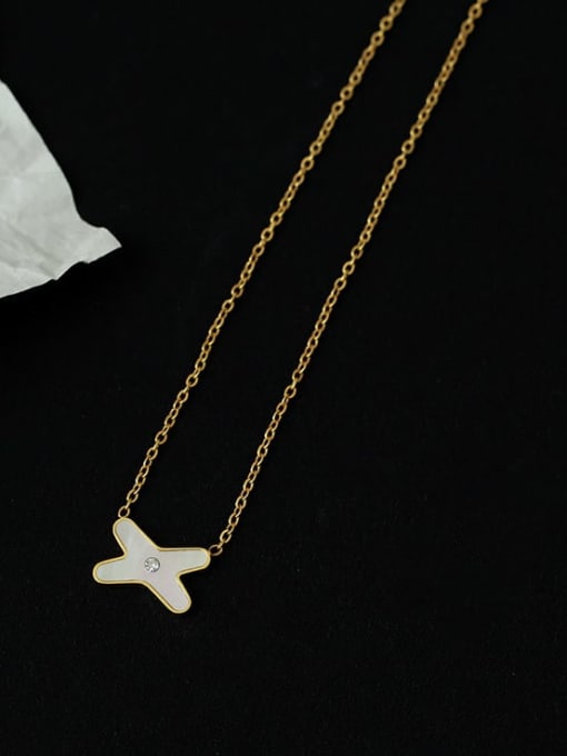 Five Color Brass Shell Letter Minimalist Necklace 0